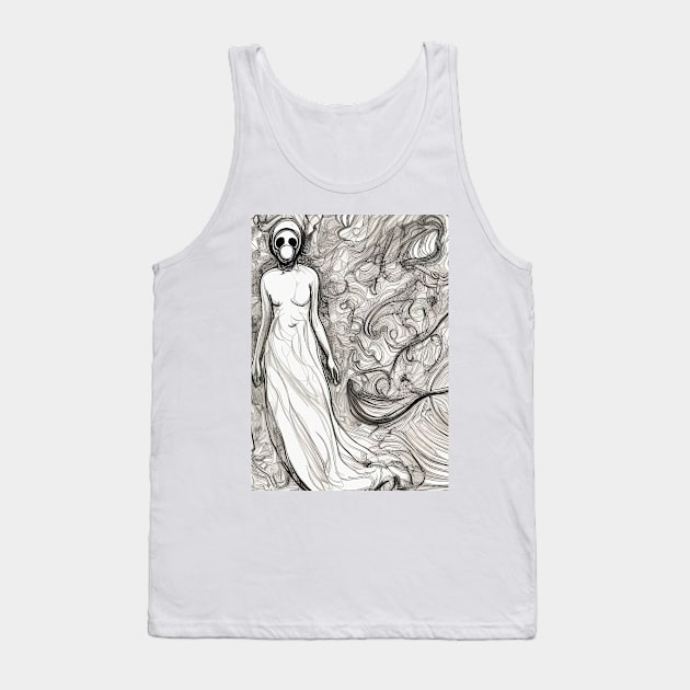 Woman in gas mask Tank Top by rolffimages